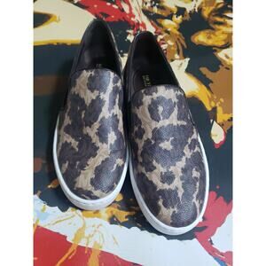 Michael Kors Keaton Studded Two-Tone Python Embossed Leather Slip-On Size 6.5